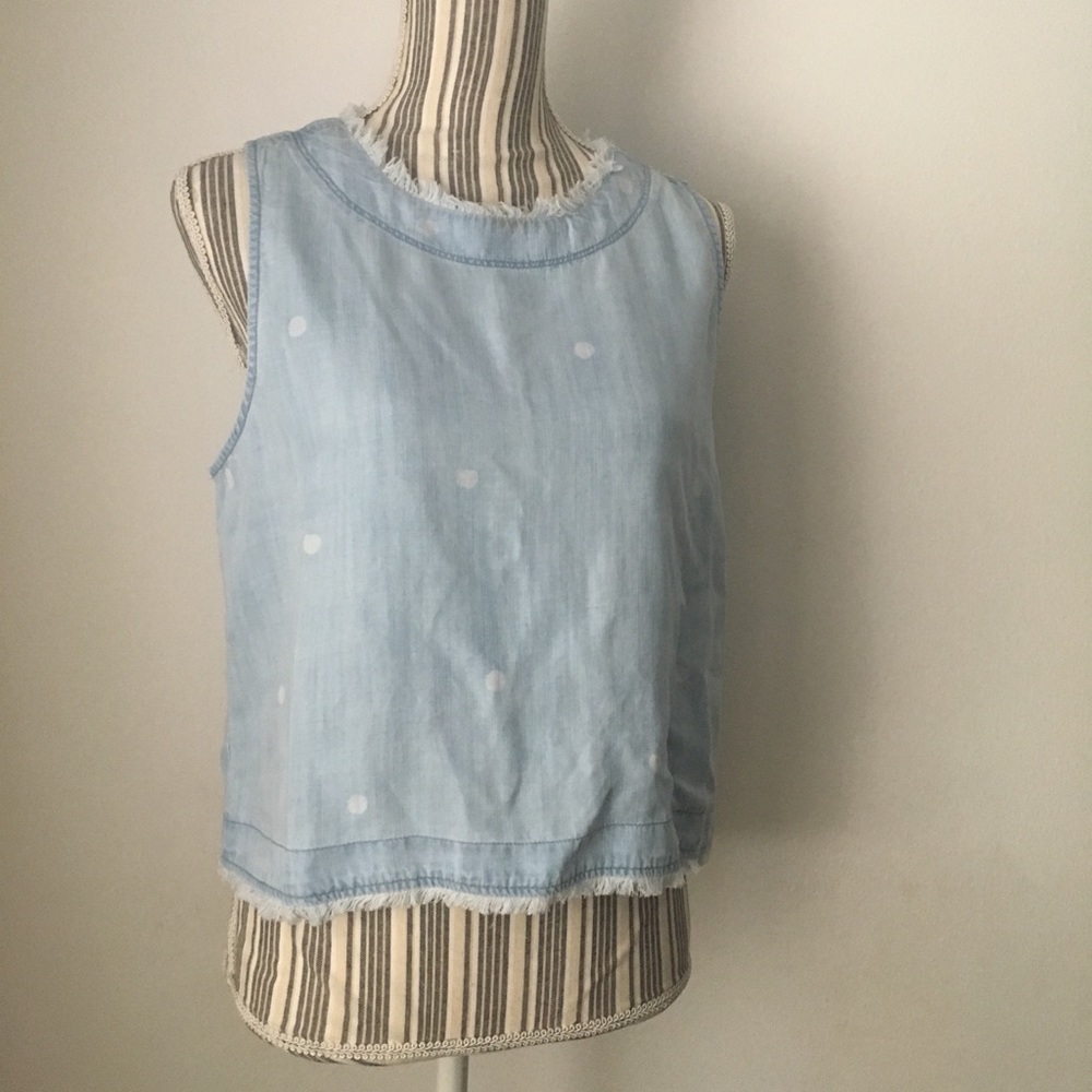 Anthropologie Cloth & Stone chambray polka dot